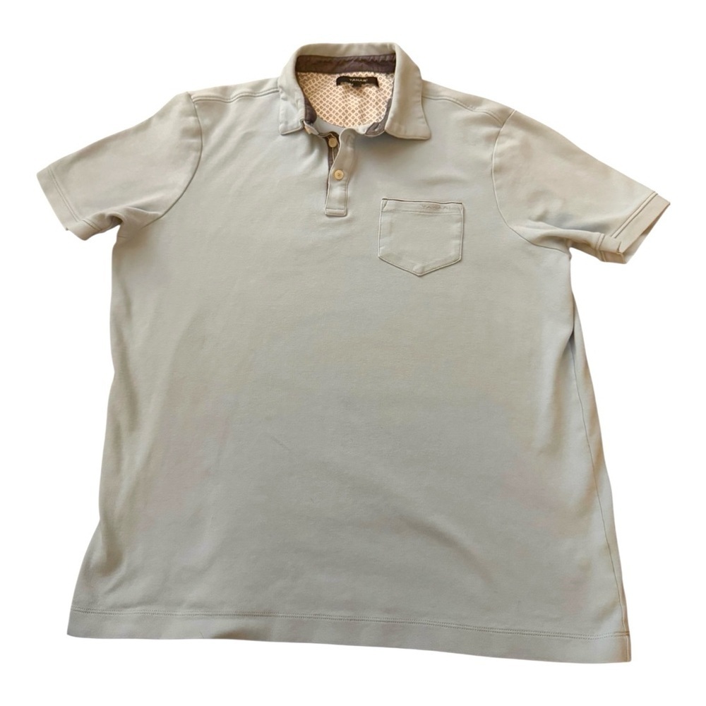 Tahari Minimalist Coastal Classic Cotton Polo Shirt Light Blue Size L - Picture 5 of 5